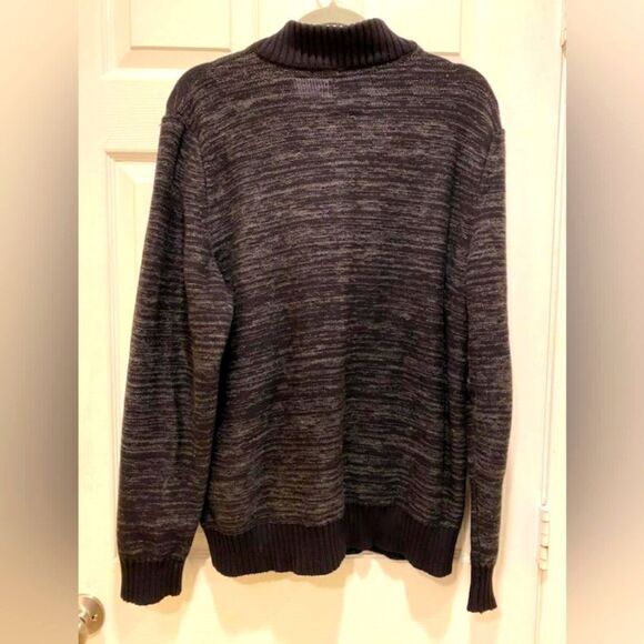American Rag Full Zip Sweater, Men's  sz L, Gray & Black - Picture 2 of 3